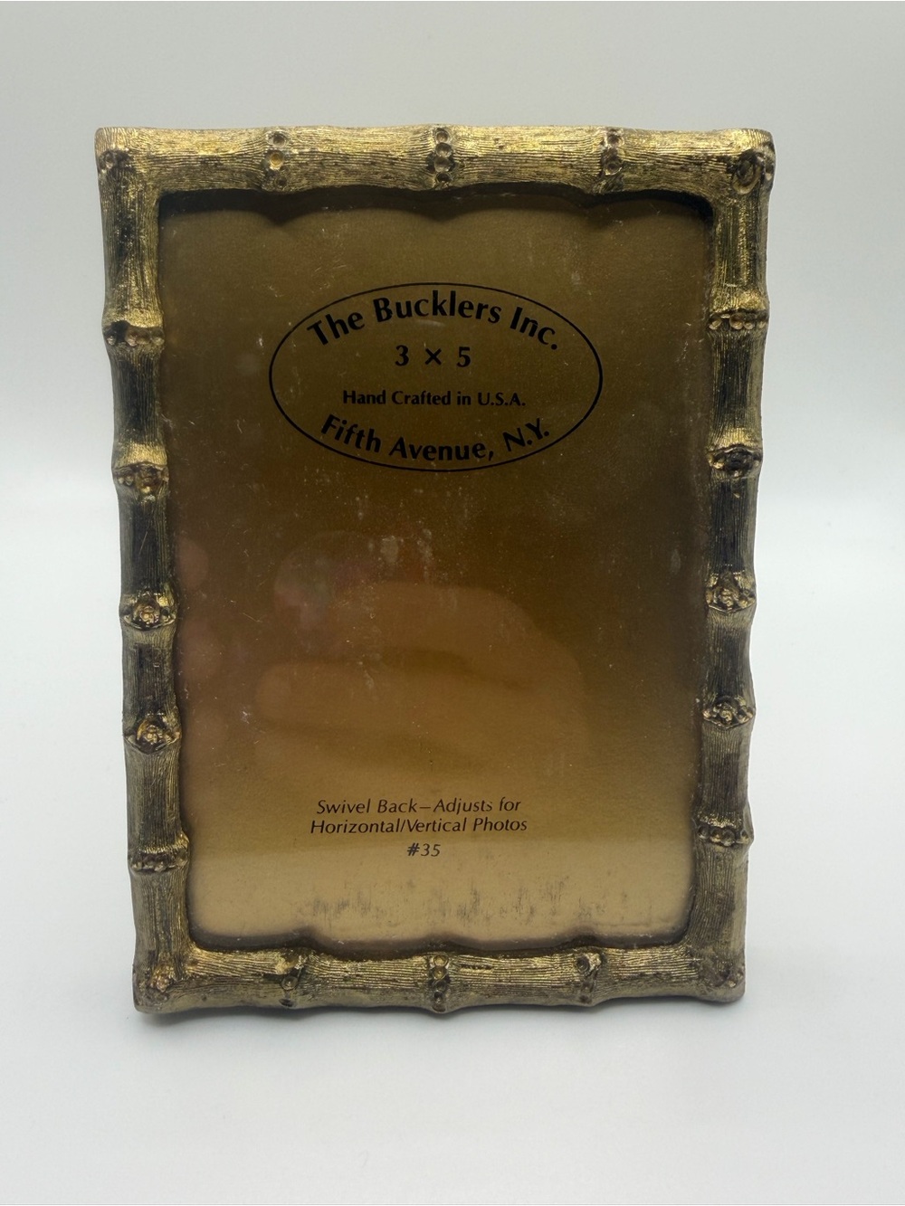 The Bucklers Inc. 5th Ave NYC made in USA mid Century brass frame 3x5